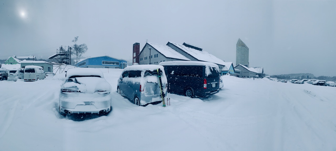 Parking lot on a powder day.