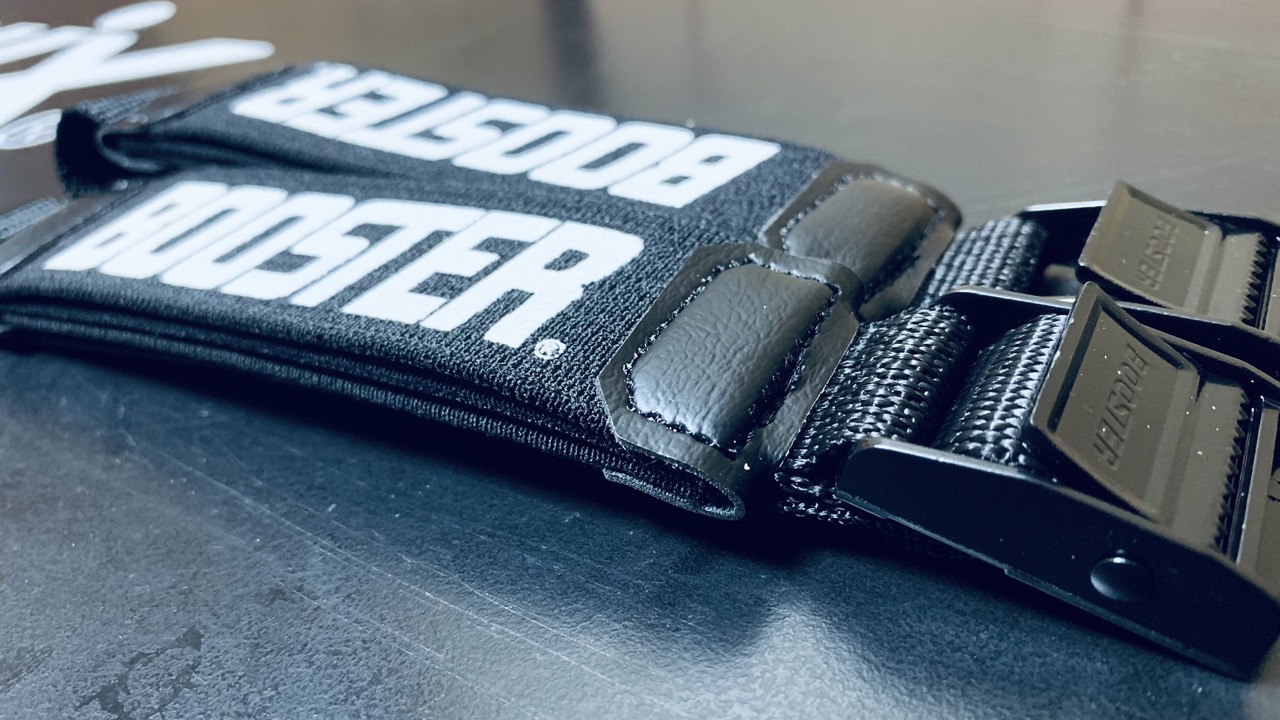 Expert/Racer Booster Straps showing cam-style buckle