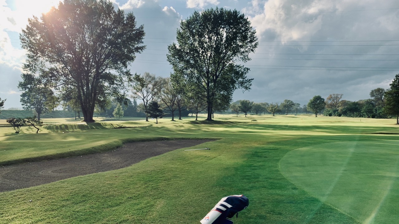 View of the course from the green on Hole 9 at Kitakami Shimin.