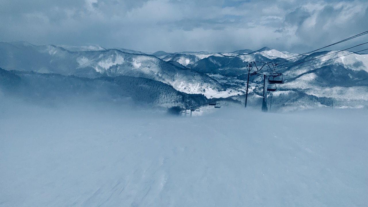 Windswept terrain from the top of the quad