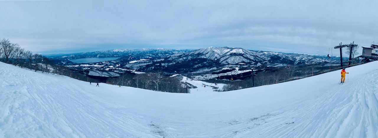 Panoramic shot from the top of ski area