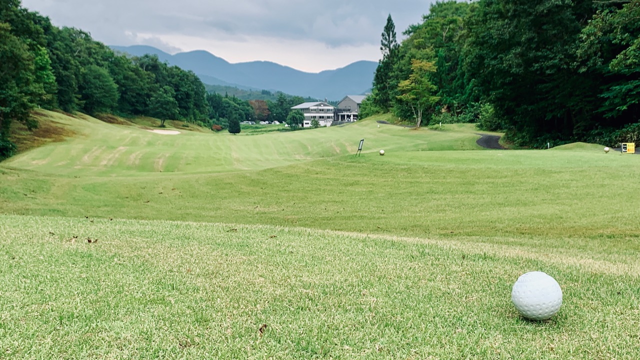 View from tee ground of Hole #18 at Yuda Kogen CC.